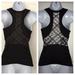 Athleta Tops | Athleta Black Gray Print Block Racerback Tank Highly Reflective Size Xxs Euc | Color: Black/Gray | Size: Xxs