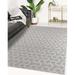 Gray/White 84 x 60 x 0.08 in Area Rug - KAVKA DESIGNS TRON Geometric Machine Woven Area Rug in Gray | 84 H x 60 W x 0.08 D in | Wayfair