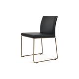 sohoConcept Aria Stackable Chair in Faux Leather Faux Leather/Upholstered in Yellow | 31 H x 17 W x 21 D in | Wayfair DC2020S-BR-5