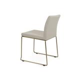 sohoConcept Aria Stackable Chair in Faux Leather Faux Leather/Upholstered in Gray/Yellow | 31 H x 17 W x 21 D in | Wayfair DC2020S-BR-3