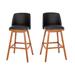 Red Barrel Studio® Commercial Wood Counter Stools w/ Nail Trim Leather in Black | 40.75 H x 20.5 W x 20.5 D in | Wayfair