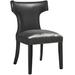 Red Barrel Studio® Curve Vinyl Dining Chair Wood/Upholstered in Black | 36 H x 25 W x 23 D in | Wayfair F409E8F2714247F3AE07076E5CFDF93D