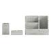 Latitude Run® Kapricia Metal & Wood 3 Piece Desktop or Vanity Organizer Set Wood/Metal in White | 7.25 H x 9.75 W x 6 D in | Wayfair