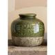 Dekoleidenschaft - Vase Green klein, aus Steingut, tlw. grün glasiert, ø 15x14 cm, Blumenvase