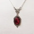Collier en cristal de quartz rouge vintage pour femmes collier en cristal gaufré rouge gothique