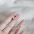 VOQ – boucles d'oreilles Vintage en corde de chanvre pour femme bijoux en Zircon vert émeraude