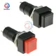 Bouton poussoir SPST auto-réinitialisation momentané carré 12V 12MM PBS-11B rouge ou noir 5