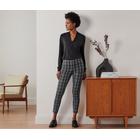 Tchibo - Karierte Stretchhose - Damen - Gr. 36 - schwarz/kariert