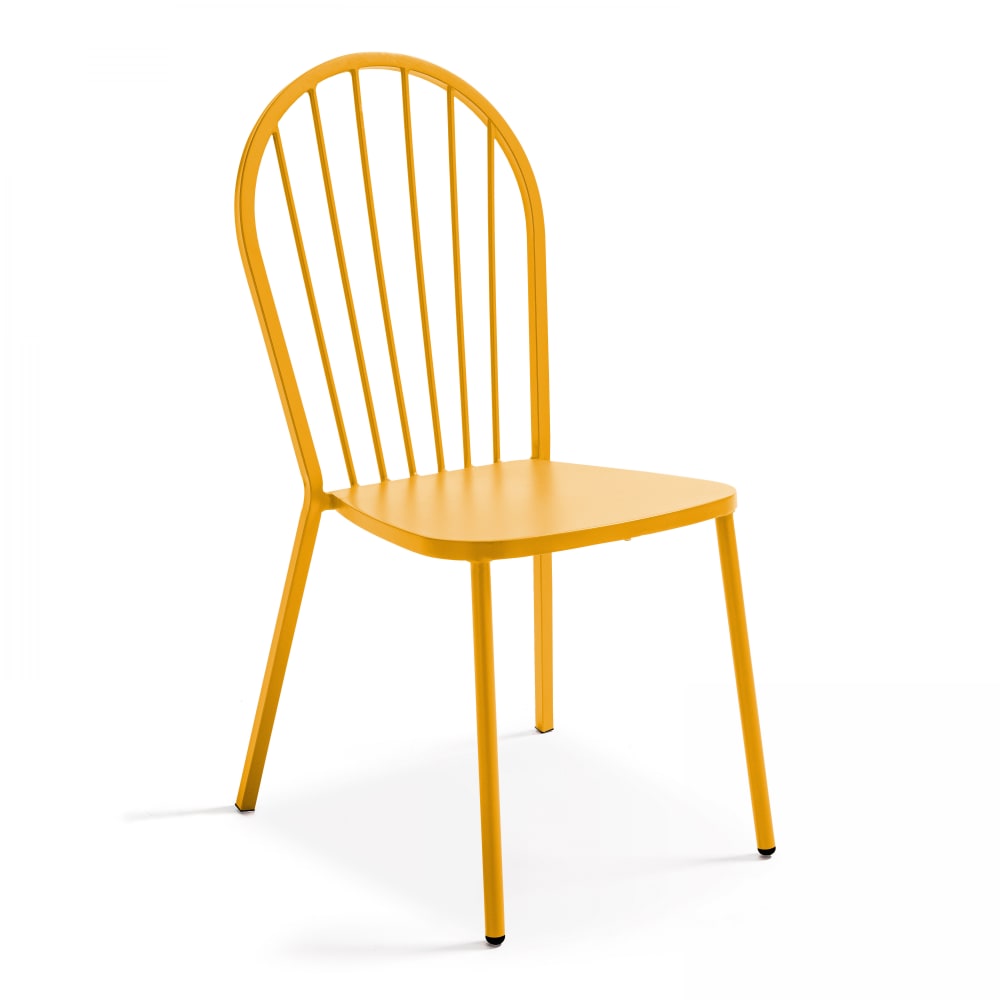 Chaise bistrot en métal jaune