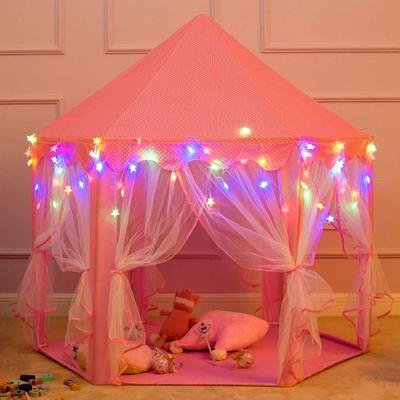 Pink Princess Castle Play Tent for Girls Indoor Outdoor Playhouse