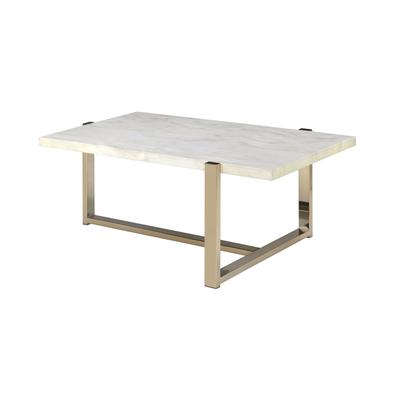 Coffee Table by Acme in Faux Marble Champagne