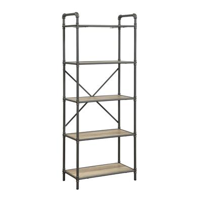 Bookshelf (5-Shelves) by Acme in Antique Oak Gray