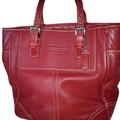 Coach Bags | Coach Tote Red Leather Shoulder Bag | Color: Red | Size: Os