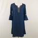 Anthropologie Dresses | Naif Anthropologie Chambray Dress W/ Embroidered Bell Sleeves And Neckline Szps | Color: Blue | Size: Sp