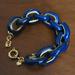 J. Crew Jewelry | J. Crew Navy Blue Chunky Link Bracelet | Color: Blue/Gold | Size: Os