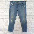 J. Crew Jeans | J. Crew Vintage Matchstick Distressed Denim Ripped Jeans Stonewash Sz 33s | Color: Blue | Size: 33