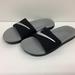 Nike Shoes | Nike Unisex-Kid Kawa Slide(Gs/Ps)Sandal 4y Littlekid Blck/Mtlc Slvr-Particlegrey | Color: Black/Silver | Size: 4y Little Kid