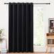 PONY DANCE Black Door Curtain Thermal Insulated - Eyelet Top Blackout Curtain Set Halloween Decor for Large Sliding Glass Door Room Divider, Single Piece, W 80-inch by L 84-inch, Black