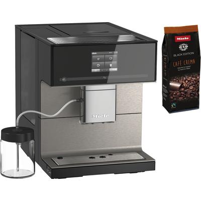 MIELE Kaffeevollautomat "CM7550 CoffeePassion, inkl. Milchgefäß, Kaffeekannenfunktion" Kaffeevollautomaten schwarz (obsidianschwarz) Kaffeevollautomat