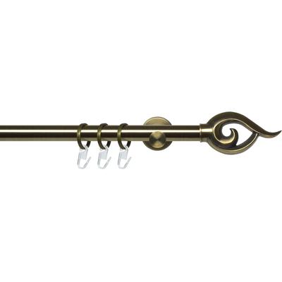 Gardinenstange LIEDECO "Stilgarnitur 20 mm Blues Bessie" Gr. 3, gold (messingfarben, antikgoldfarben), L:160cm Ø:20mm, Eisen, Gardinenstangen, Gardinenstange Komplett Image