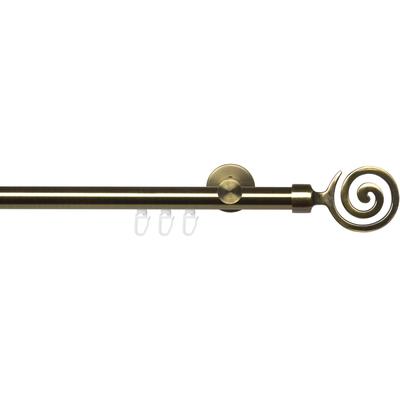 Gardinenstange LIEDECO "Innenlaufgarnitur 20 mm Blues Eric" Gr. 3, gold (messingfarben, antikgoldfarben), L:200cm Ø:20mm, Eisen, Gardinenstangen, Gardinenstange Komplett Image