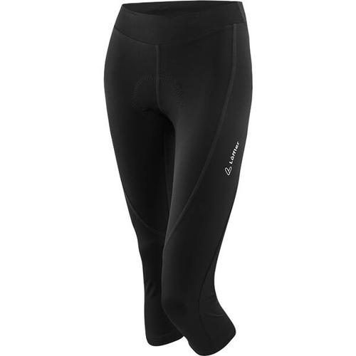 LÖFFLER Damen Tight W 3/4 BIKE TIGHTS TOUR II, Größe 38 in Schwarz