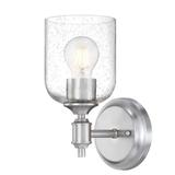 Westinghouse 611575 - 1 Light Brushed Nickel with Clear Seeded Glass Wall Light Fixture (1Lt Wall BN w/Clr Seed Gls (6115700))