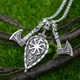 Collier avec pendentif en amulette bouclier épée Odin Raven hache Talisman Viking Runes bijoux
