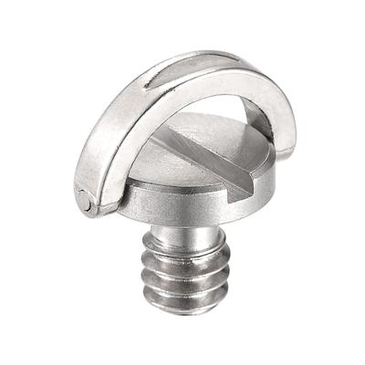 1/4" Stainless Steel Mounting Screw Adapter Slotted 0.33" Long for Camera Tripod - Silver Tone