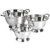 Oster Metaline 3 Piece Stainless Steel Kitchen Colander Set in Silver