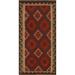 Geometric Kilim Oriental Runner Rug Hand-woven Wool Foyer Carpet - 3'5" x 6'8"