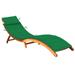 vidaXL Patio Sun Lounger with Cushion Solid Acacia Wood - 72.4" x 21.7" x 25.2"