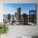 Ebern Designs 28_Indianapolis Downtown Premium Gallery Wrapped Canvas - Ready To Hang Canvas, in Blue/Gray | 12 H x 18 W x 1.5 D in | Wayfair