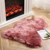 Pink 40 x 28 x 2.8 in Area Rug - Everly Quinn Solid Color Machine Braided Novelty 2'4" x 3'4" Faux Leather Area Rug in Blush | Wayfair