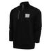 Men's Antigua Black/Charcoal New York Giants Metallic Logo Generation Quarter-Zip Pullover Top