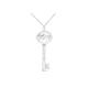 Women's Sterling Silver Diamond Accent Taurus Zodiac Key Pendant Necklace by Haus of Brilliance in White