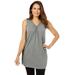 Plus Size Women's Perfect Sleeveless Shirred V-Neck Tunic by Woman Within in Medium Heather Grey (Size 3X)