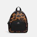 Coach Bags | Coach Mini Court Backpack In Signature Canvas With Leopard Print | Color: Black/Brown | Size: Mini