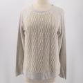 J. Crew Sweaters | J. Crew Crewneck Sweater Cable Knit Front Sweatshirt | Color: Cream/Gray | Size: M