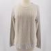 J. Crew Sweaters | J. Crew Crewneck Sweater Cable Knit Front Sweatshirt | Color: Cream/Gray | Size: M