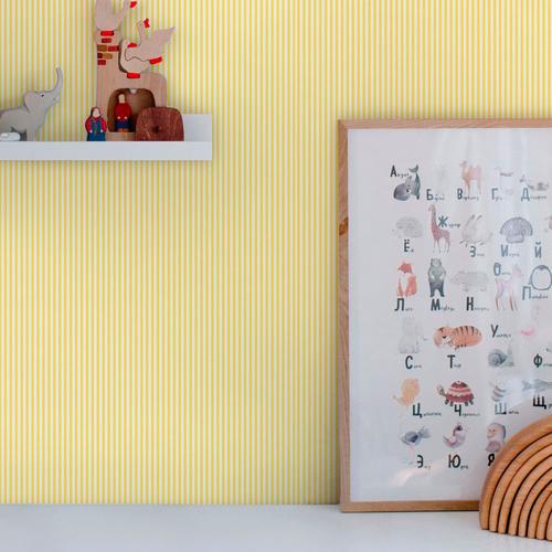 JOULES Vliestapete ""Country Critters Ticking Stripe Lemon"" Tapeten Motiv Gr. B/L: 0,52 m x 10 m, Rollen:, gelb