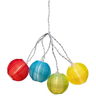 KONSTSMIDE LED-Lichterkette, weiß, Dioden 20 St. Flammen 20 St., Kabellänge 10m x Gesamtlänge 14,75m, Lichterketten, LED Dekolichter, pinke/blaue/grüne/gelbe Plastikreiskugeln, 20 Dioden Image