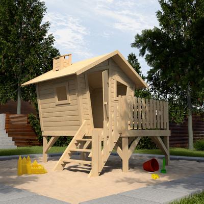 Spielhaus WEKA "Tabaluga Abenteuerspielhaus Lotti", beige (natur), Spielhäuser, KinderB:214,5cm H:216cm T:223,5cm, Holzwerkstoff, BxTxH: 214,5x223,5x216 cm, B:214,5cm H:216cm T:223,5cm