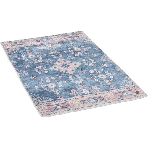 „Badematte TOM TAILOR HOME „“Oriental Bath ONE““ Badematten Gr. rechteckig (60 cm x 100 cm), 1 St., Polyester, blau (türkis) Gemusterte Badematten Badteppich, Orient-Optik, Vintage Design, waschbar“