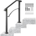 Rampe d'escalier Arche #1 Noire matte 2-3 de Traverses Main courante Elegance - Vevor