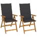 vidaXL Folding Patio Chairs with Cushions 8 pcs Solid Acacia Wood