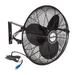 Air King 20" 1/6 HP 3-Speed Non-Oscillating Enclosed Steel Wall Mount Fan, Black - 26