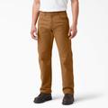 Dickies Men's Flex Lined Regular Fit Duck Carpenter Pants - Rinsed Brown Size 30 (DU230)