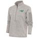 Women's Antigua Oatmeal New York Jets Throwback Logo Fortune Half-Zip Pullover Jacket