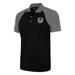 Men's Antigua Black/Steel Las Vegas Raiders Team Logo Throwback Nova Polo